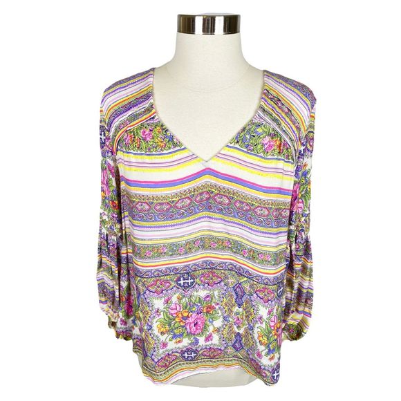 Maeve x Anthropologie Ceresco Bohemian Peasant Top - Size XS - Picture 5 of 7